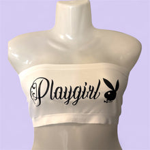 Load image into Gallery viewer, "Playgirl" tube top WHITE
